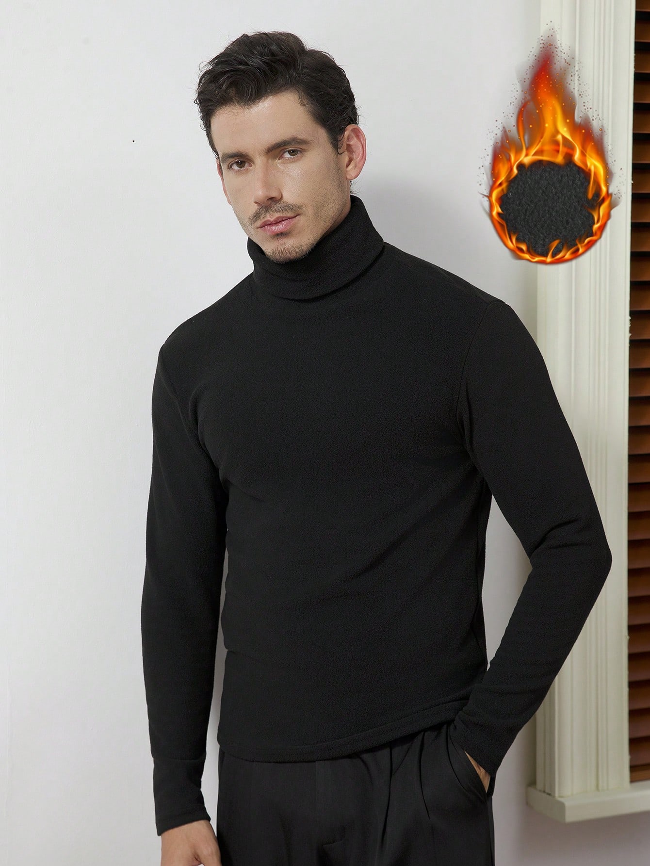 Men's Black High-Neck Long Sle – Base Layer Top recenzja i cena