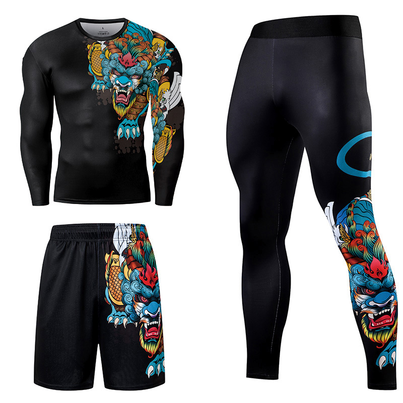 2/3PCS Men Jiu jitsu Tracksuit – Compression Long Pant recenzja i cena