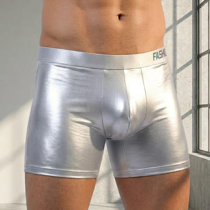 Men's Shiny Glossy Ice Silk Lo – Long Leg Trunk Men recenzja i cena