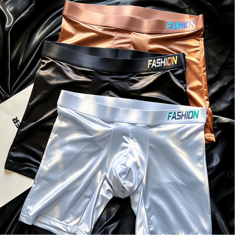 Men's Shiny Glossy Ice Silk Lo – Long Leg Trunk Men recenzja i cena