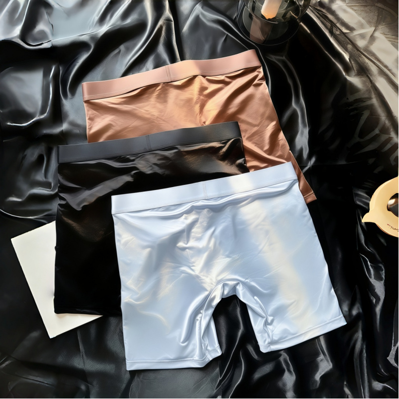 Men's Shiny Glossy Ice Silk Lo – Long Leg Trunk Men recenzja i cena