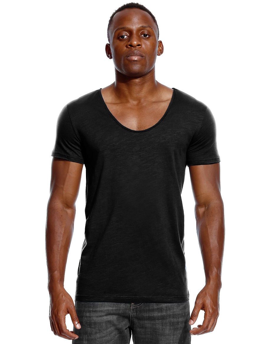 Scoop Neck T Shirt for Men Low – Undershirt Crew Neck recenzja i cena