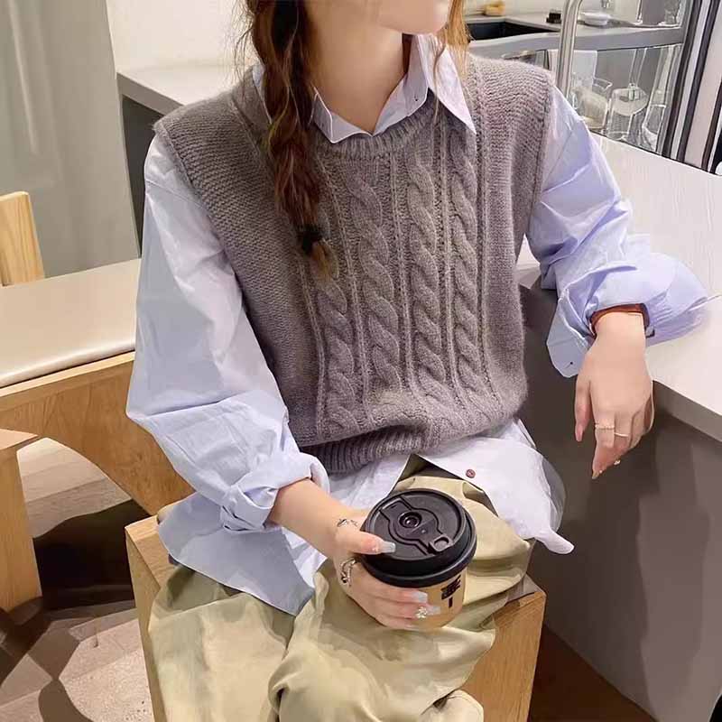 2025 New O-Neck Knitted Vest W – Sleeveless Undershirt recenzja i cena