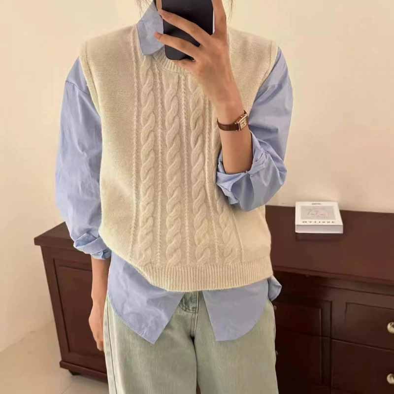 2025 New O-Neck Knitted Vest W – Sleeveless Undershirt recenzja i cena