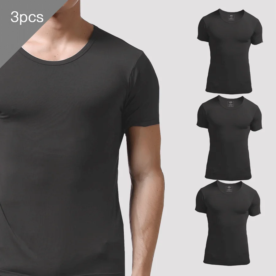 3PCS Men's Summer Short Sleeve – Undershirt Crew Neck recenzja i cena
