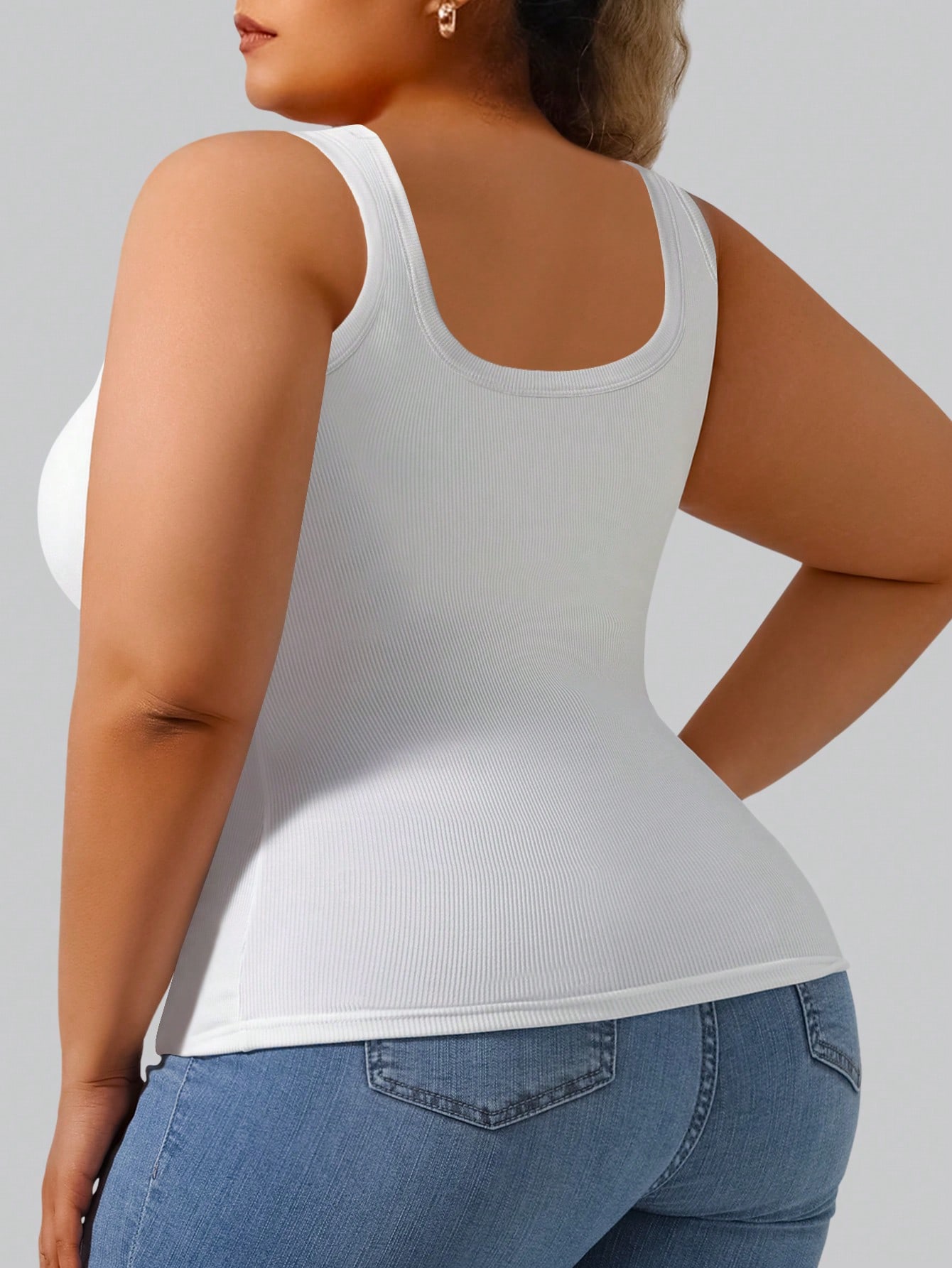 Plus Size Women's Solid Ribbed – Tank Top Ribbed recenzja i cena