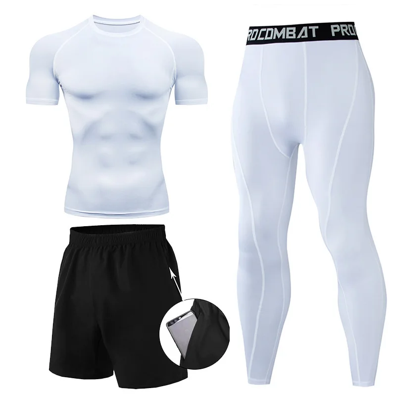 3 Pieces Fitness Suits Athleti – Compression Shorts Athletes recenzja i cena