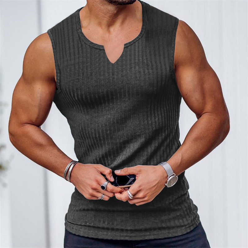2024 Summer new men V-neck Ves – Undershirt Crew Neck recenzja i cena