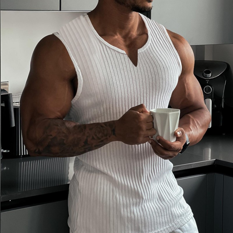 2024 Summer new men V-neck Ves – Undershirt Crew Neck recenzja i cena