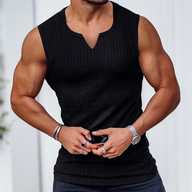 2024 Summer new men V-neck Ves – Undershirt Crew Neck recenzja i cena