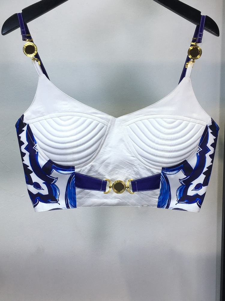 Summer Bohemain Blue And White – Suspender Tank Top recenzja i cena