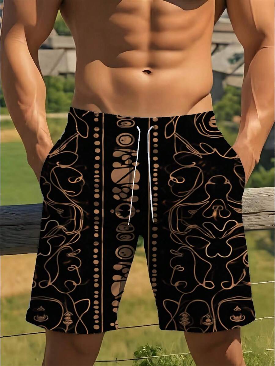 Mens Abstract Geometric Print  – Trunk Breathable Men recenzja i cena