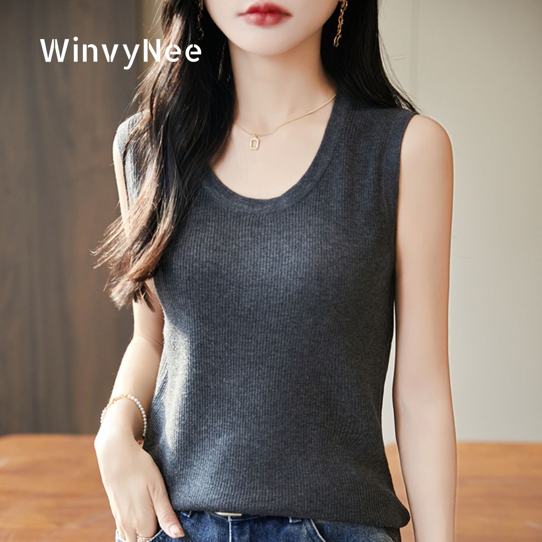 WinvyNee Women Deep Crew Neck  – Tank Top Ribbed recenzja i cena